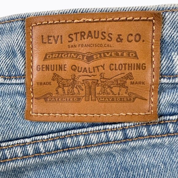 Levi’s Wedgie Straight Blue Jeans Sz24 Button-Fly Distressed Rips 90s Grunge Y2K - Picture 8 of 13